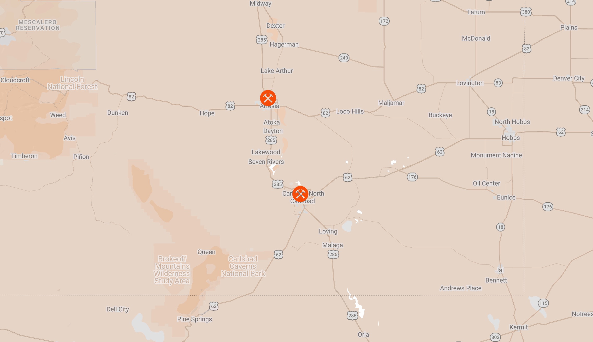 Rugged Trade Locations Map
